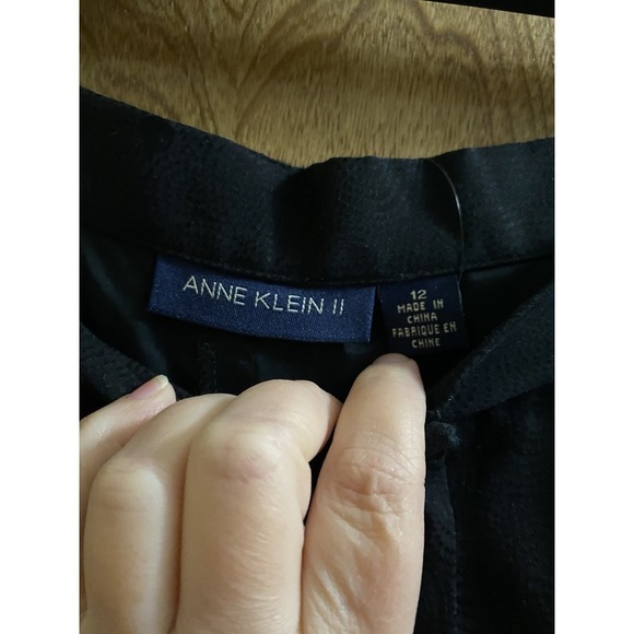 Vintage Anne Klein Pure Silk Button-up Skirt Black Polka Dots Size 12 Flowy NWT - Picture 9 of 16